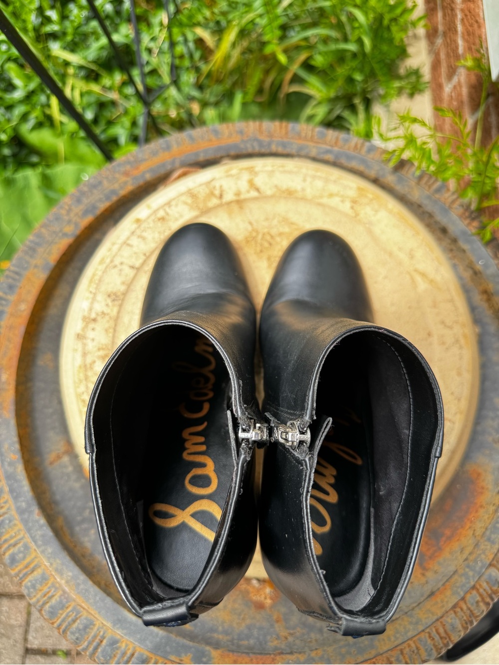 Sam Edelman Black Leather Side-Zip Ankle Booties